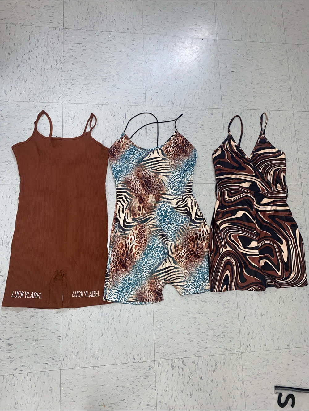 Bundle women Xsmall xs brown short romper SHEIN brand summer outfit cream